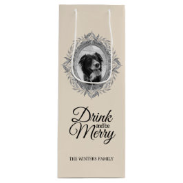 Bolsa Para Vino Feliz Navidad Plata deja una foto de marco de guer
