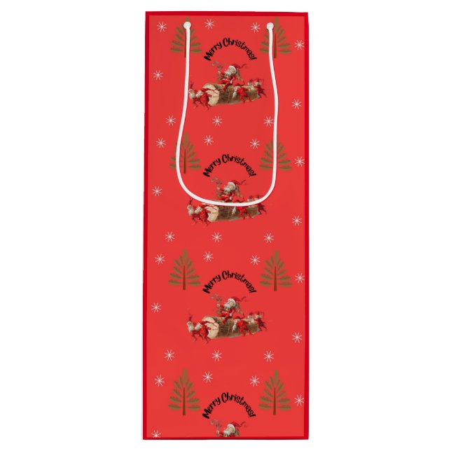 Bolsa Para Vino Feliz Navidad! Santa Claus y (Anverso)