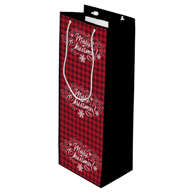 Bolsa Para Vino Feliz Navidad Snowflake Wreath Wine Bag tote (Angulo Anverso)