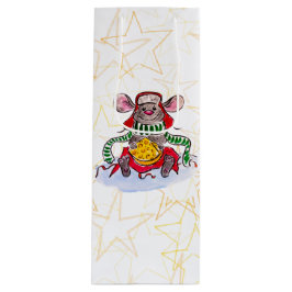 Bolsa Para Vino Feliz Navidad y Feliz Año Nuevo: Ratón de queso