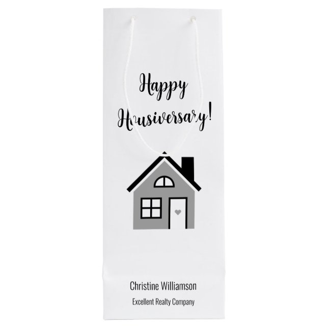 Bolsa Para Vino Feliz Realtor Housiversario (Reverso)