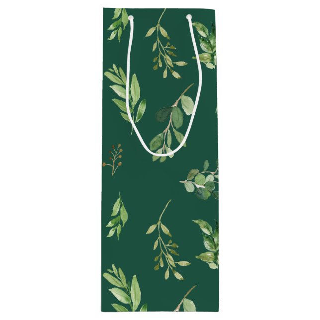 Bolsa Para Vino Festividad en invierno de la vegetación botánica (Anverso)