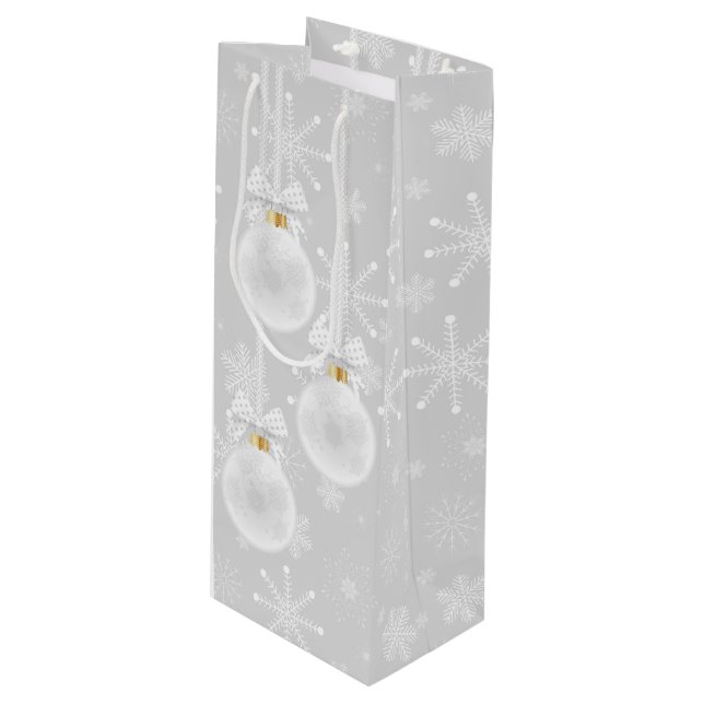 Bolsa Para Vino Festividades de Navidades de ornamentos blancos (Angulo Anverso)