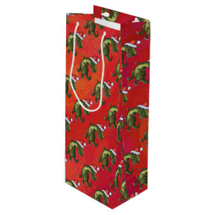 Bolsa Para Vino Fextivo patrón Dino TRex en rojo