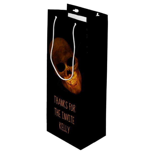 Bolsa Para Vino Fiesta de Halloween con el cráneo (Angulo Anverso)