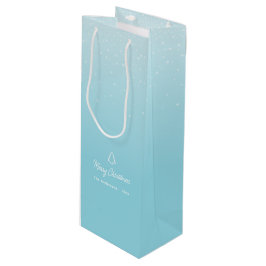 Bolsa Para Vino Fiesta de Navidades nevados azul Pastel ligero mín