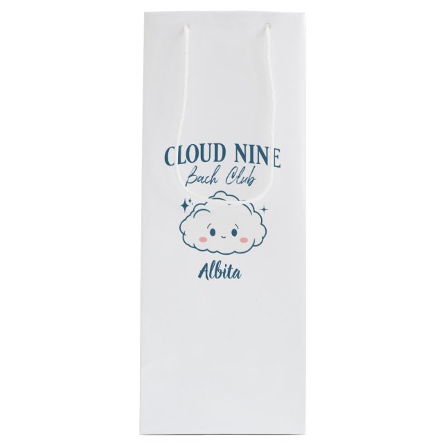 Bolsa Para Vino fiesta de soltería de nube 9 (Anverso)