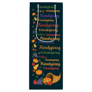 Bolsa Para Vino Fiesta de Text Colorful Cornucopia FriendsDa