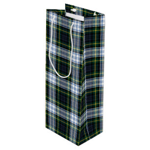 Bolsa Para Vino Fiesta festivo Plaid Green Gordon Tartan
