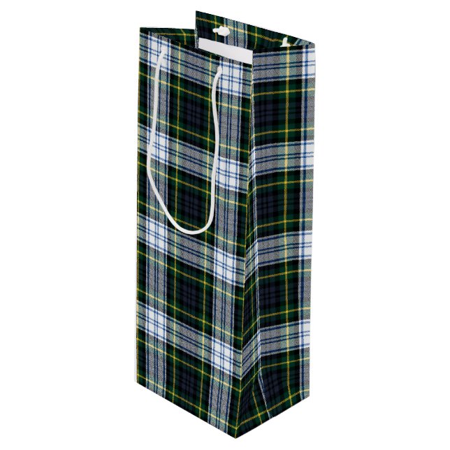 Bolsa Para Vino Fiesta festivo Plaid Green Gordon Tartan (Angulo Anverso)