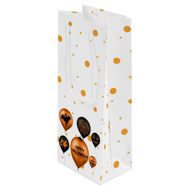Bolsa Para Vino Fiestas de Halloween felices (Angulo Anverso)