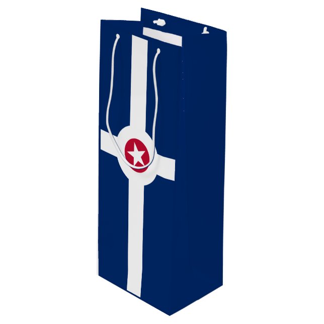 Bolsa Para Vino Flag of Indianapolis, Indiana Wine Gift Bag (Angulo Anverso)