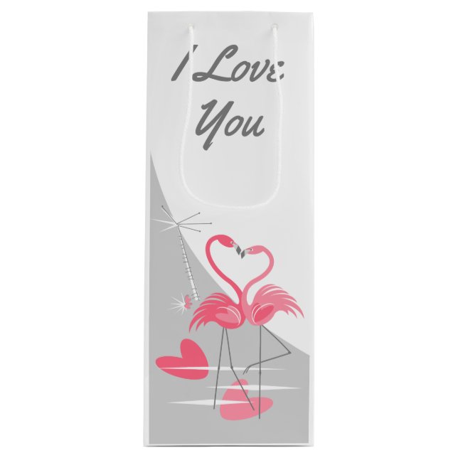 Bolsa Para Vino Flamingo Amor Gran Luna Te Amo El Vino (Anverso)