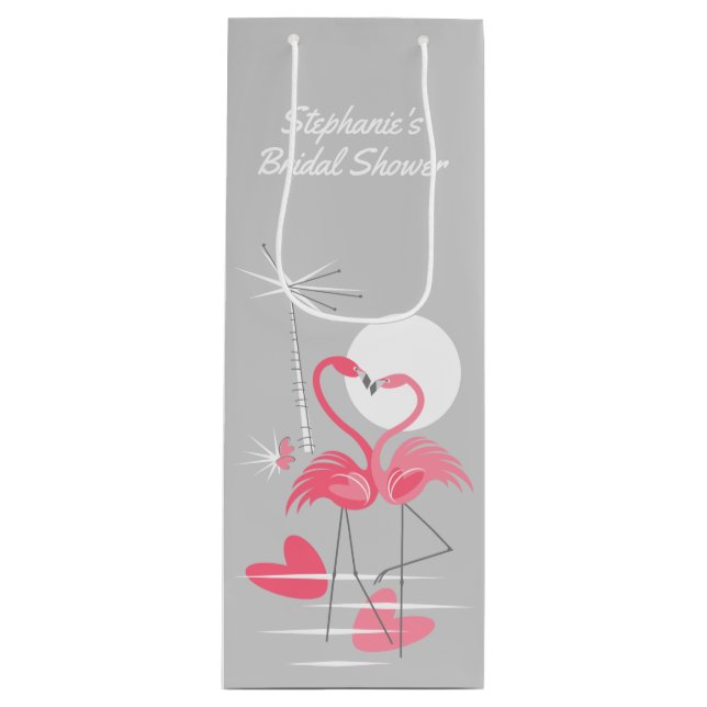 Bolsa Para Vino Flamingo Love Bridal Shower (Anverso)