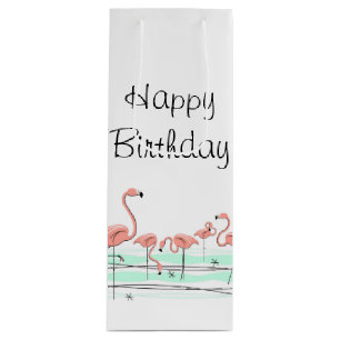 Bolsa Para Vino Flamingo Ocean Group Frasco de cumpleaños feliz