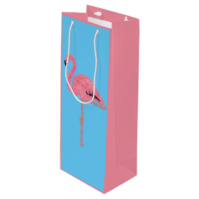 Bolsa Para Vino Flamingo rosado (Angulo Anverso)