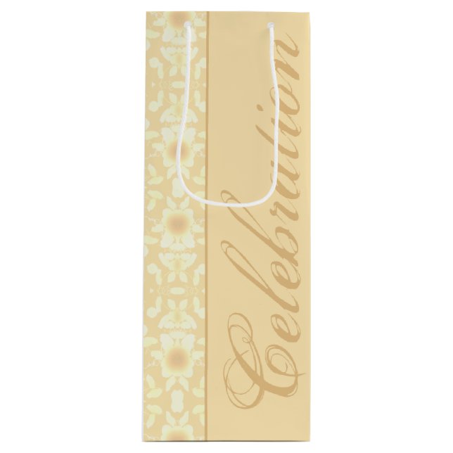 Bolsa Para Vino Flor Blanca Y Crema (Anverso)