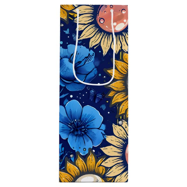 Bolsa Para Vino Flor de Cobalto  (Anverso)