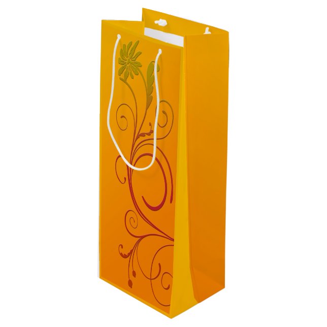 Bolsa Para Vino Flor naranja (Angulo Anverso)