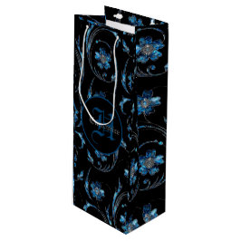 Bolsa Para Vino Floral de verano azul monogramada 2