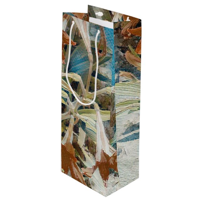 Bolsa Para Vino Floral exótica (Angulo Anverso)