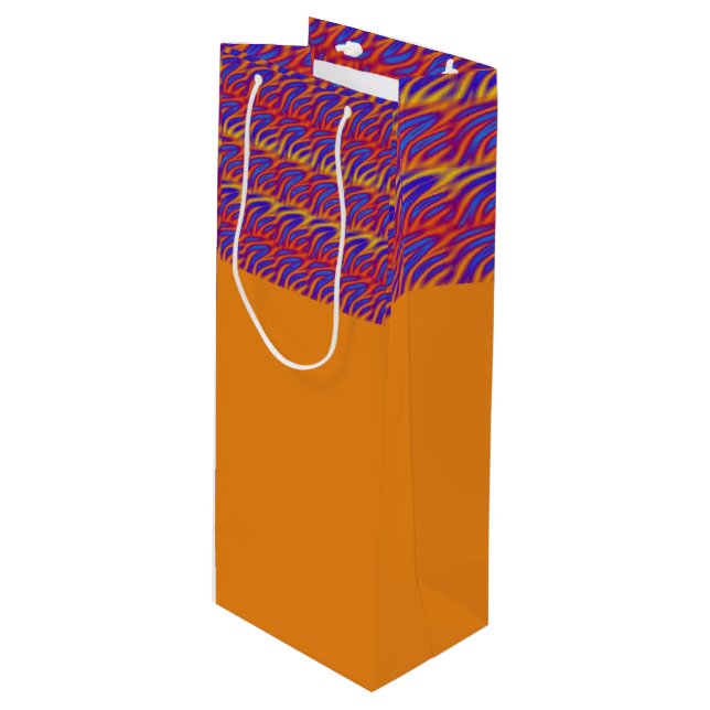 Bolsa Para Vino Flores azules (Angulo Anverso)