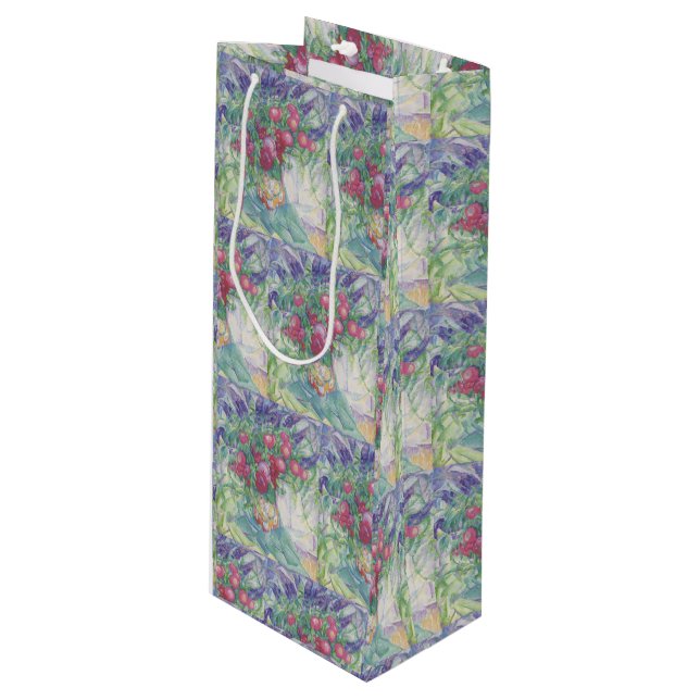 Bolsa Para Vino Flores de época Peonies Anemones y Lupins (Angulo Anverso)