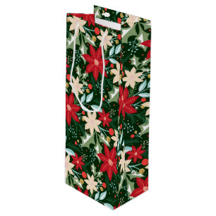 Bolsa Para Vino Flores de Poinsettia y Navidades de vacaciones aba