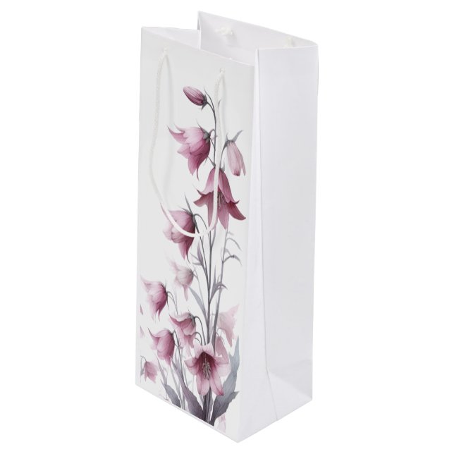 Bolsa Para Vino Flores de rubor de oro rosa (Angulo Anverso)