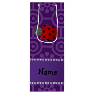 Bolsa Para Vino Flores retras púrpuras personalizadas de la