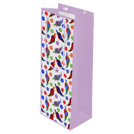 Bolsa Para Vino Flores y loros