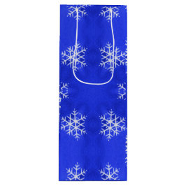 Bolsa Para Vino Fondo azul brillante de los copos de nieve blancos