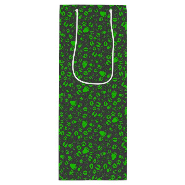 Bolsa Para Vino Foot prints 01.b.green DGrey BG (Anverso)
