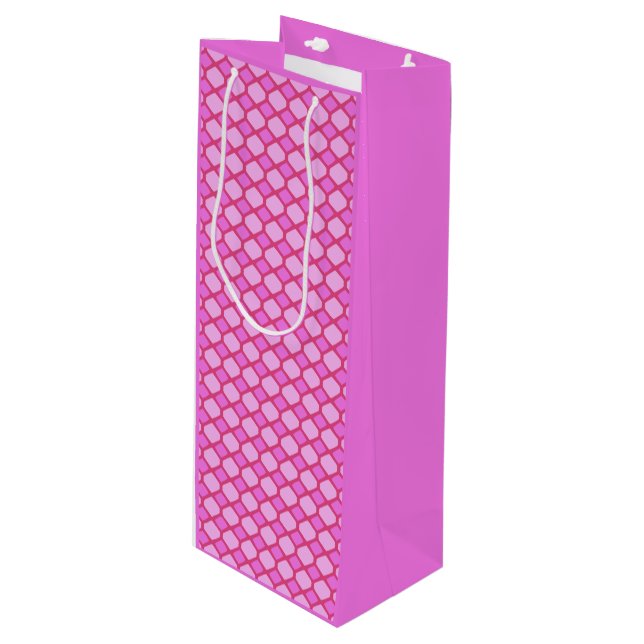 Bolsa Para Vino Formas geométricas rosadas (Angulo Anverso)