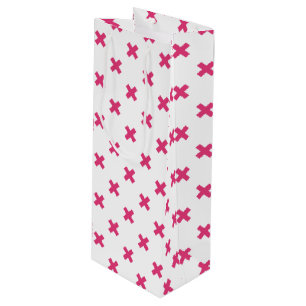 Bolsa Para Vino Fuchsia cruza puntos en blanco