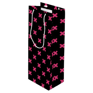 Bolsa Para Vino Fuchsia cruza puntos en negro