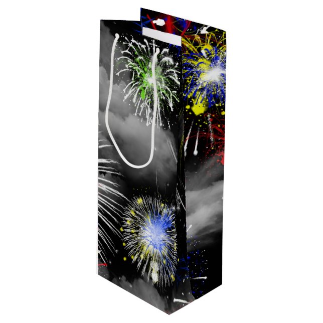 Bolsa Para Vino fuegos artificiales en nubes (Angulo Anverso)