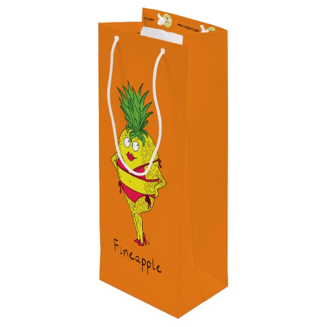 Bolsa Para Vino Funny Pineapple Pin Up Chica Personalizado (Angulo reverso)