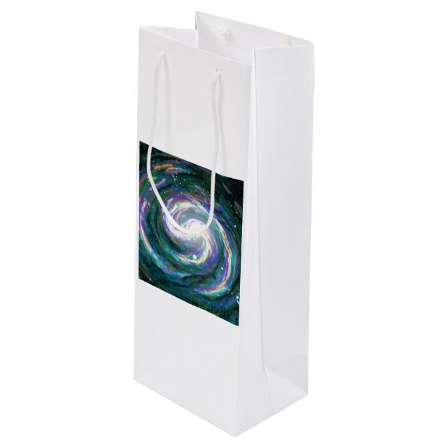 Bolsa Para Vino Galaxia pintada a mano (Angulo Anverso)