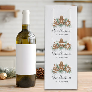 Bolsa Para Vino Galletas de jengibre de Navidad