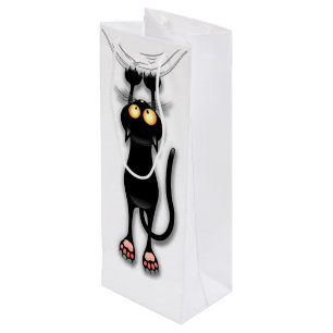 Bolsa Para Vino Gato divertido Personaje Rascando Tela