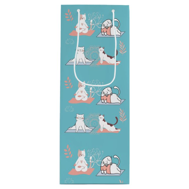 Bolsa Para Vino Gatos de Yoga (Anverso)