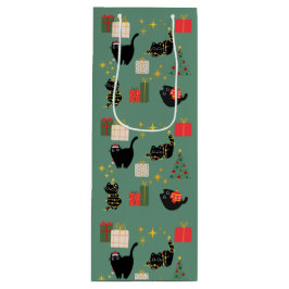 Bolsa Para Vino Gatos divertidos de Navidad