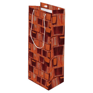 Bolsa Para Vino Geométrico rojo y Naranja