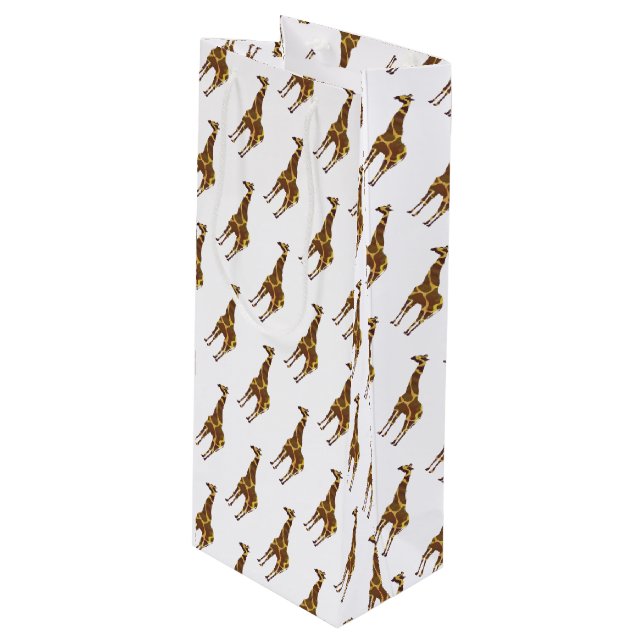 Bolsa Para Vino Giraffe Brown y la silueta amarilla (Angulo Anverso)
