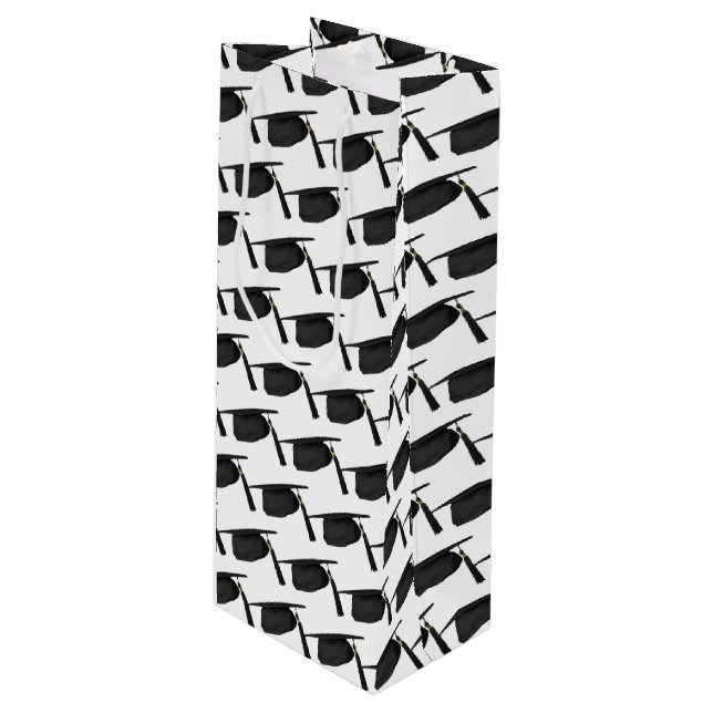 Bolsa Para Vino gorras negras de graduación con tassel (Angulo Anverso)