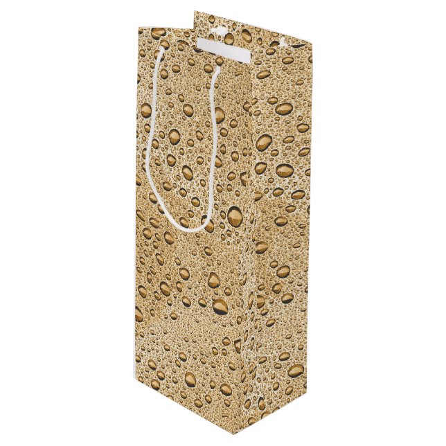 Bolsa Para Vino Gotas de agua de oro (Angulo Anverso)