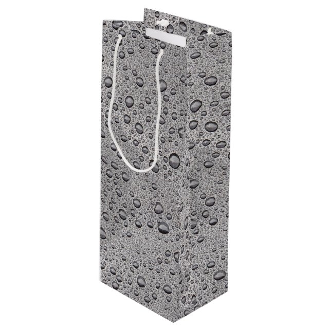 Bolsa Para Vino Gotas de agua gris (Angulo Anverso)