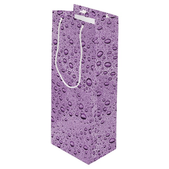 Bolsa Para Vino Gotas de agua morada (Angulo Anverso)