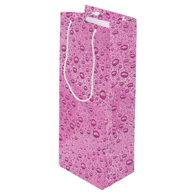 Bolsa Para Vino Gotas de agua rosada caliente (Angulo Anverso)